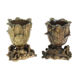 Paire de petits vases en bronze de forme