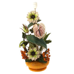 Grande lampe vintage en tôle peinte à dé