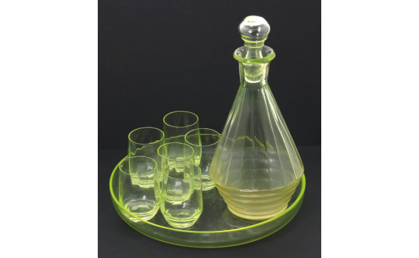 Service à liqueur en ouraline (plateau r