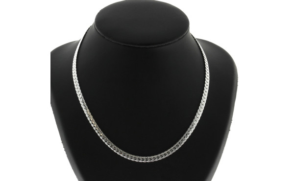 Collier maille plate en argent 925ème. L