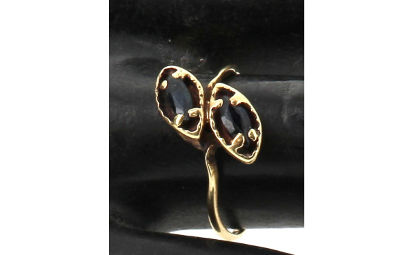 Bague en or jaune 14 cts sertie de 2 spi