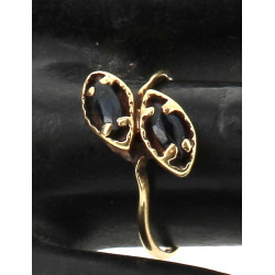 Bague en or jaune 14 cts sertie de 2 spi