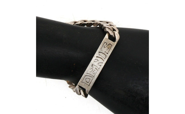 Gourmette en argent, poinçon crabe, poid