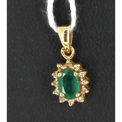 Pendentif en or jaune 18 cts serti d'une