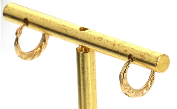 Paire de petites BO en or jaune 18 cts, 