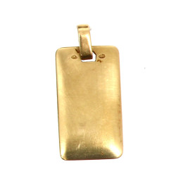 Pendentif plaque d'identité en or jaune 