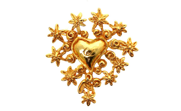 Christian Lacroix, Broche en métal doré 