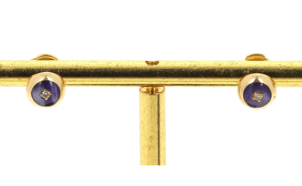 Paire de puces d'oreilles en or jaune 18