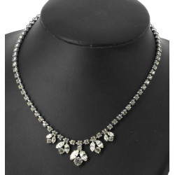 Collier vintage en métal et strass