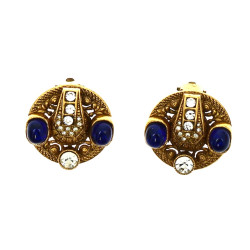 Paire de clips d'oreilles en métal doré,