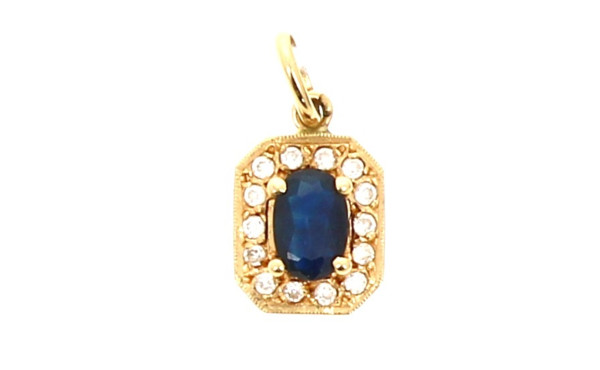 Pendentif en or jaune 18 cts serti d'un 