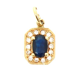 Pendentif en or jaune 18 cts serti d'un 