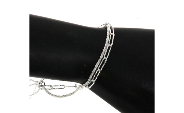 Bracelet ligne à 2 rangs, mailles fantai