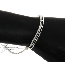 Bracelet ligne à 2 rangs, mailles fantai