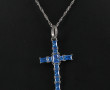 Pendentif croix en argent 925ème et stra