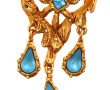 Christian Lacroix, broche en métal doré 