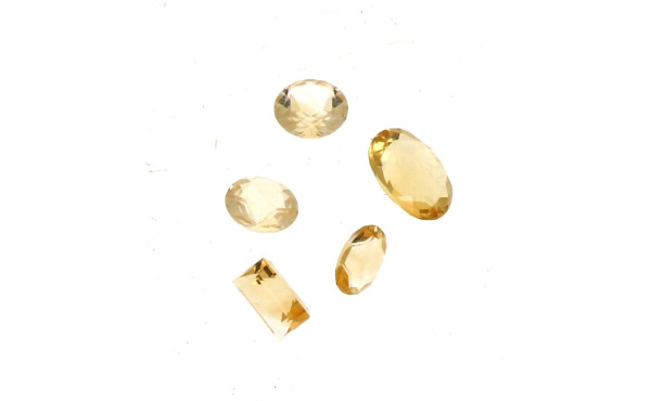 CITRINES - Lot de 5 citrines sur papier 