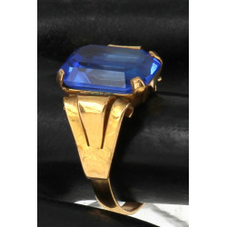 Bague ART DECO en plaqué or et strass bl