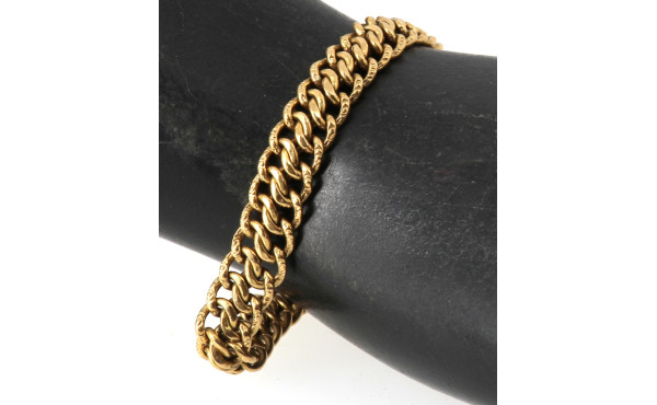 Bracelet maille gourmette en or jaune 18