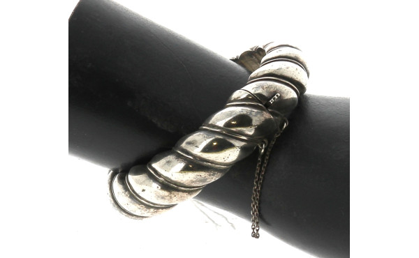 Bracelet jonc ouvrant en argent, poinçon