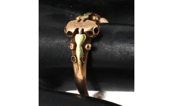 Bague deux ors ancienne, 18 cts, plus de