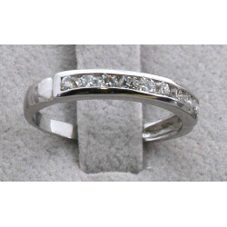 Demi-alliance en or rhodié 18 cts, poinç