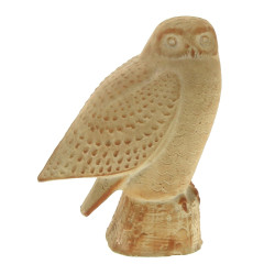 CHOUETTE en grès, années 70. H 25 cm