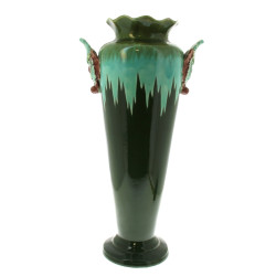 Haut vase début Xxème en faïence fine ve