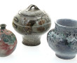 LA POETERIE - Lot de 3 pièces en grès : 