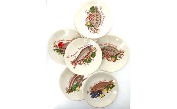 LONGCHAMP - 12 assiettes à poisson en fa