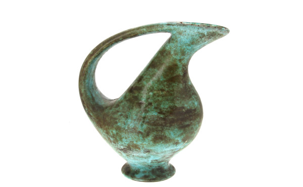 Grand pichet en céramique à patine vert 