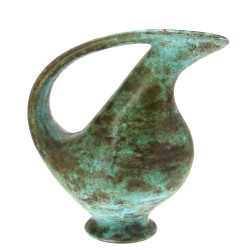 Grand pichet en céramique à patine vert 