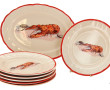 Service à crustacés en faïence comprenan