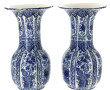 DELFT - Paire de vases à col évasé en fa