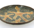 Années 60 - Plat rond en en grès à décor