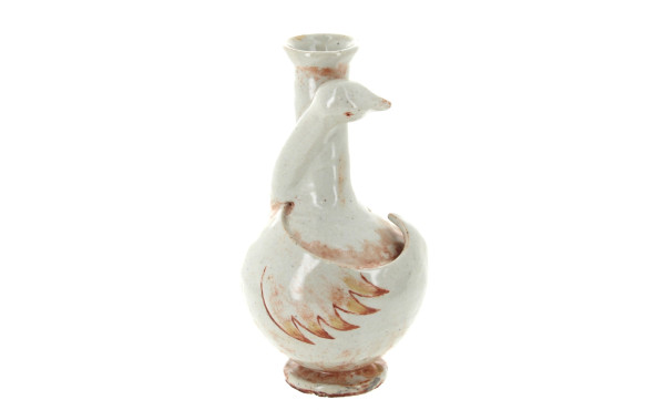 Vase canard en céramique Xxème, H 26,5 c