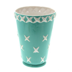 CLEMENT France - Vase en faïence à décor