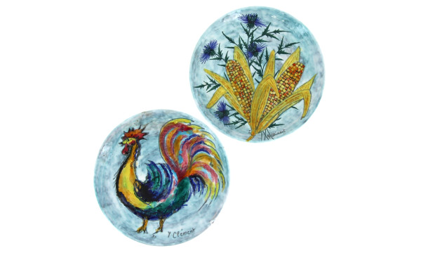 Yves CLEMENT à St Paul - Deux assiettes 