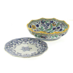 GIEN - Coupe à fruits en faïence à décor