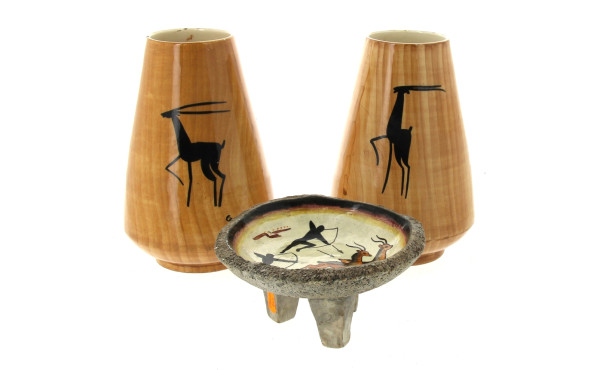 VALLAURIS - Paire de vases en faïence en