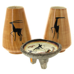 VALLAURIS - Paire de vases en faïence en