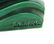 LE JAN - Voilier en faïence verte, signé