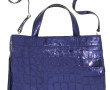 Sac en cuir aspect croco, couleur violet