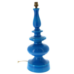 Lampe vintage en porcelaine turquoise, H