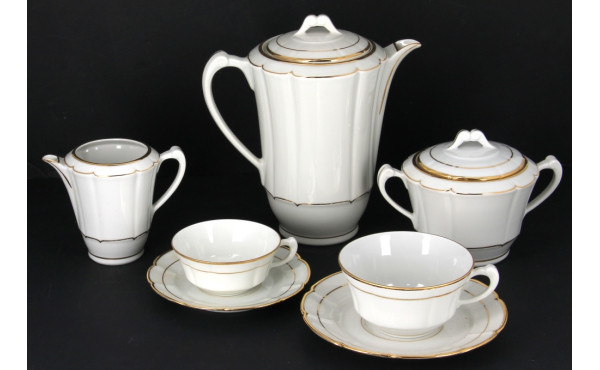 Service thé-café en porcelaine blanche e