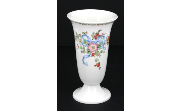 WEDGWOOD - Vase cornet décor floral et n