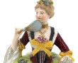 "Femme à l'éventail", sujet en porcelain