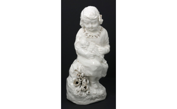 CAPODIMONTE - Veilleuse en céramique bla