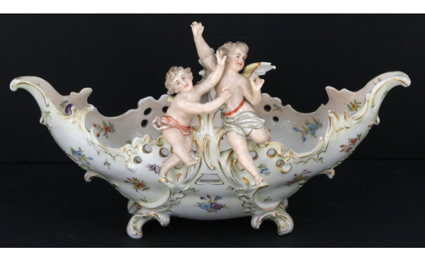 Petite jardinière fin XIXème en porcelai