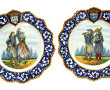 HENRIOT Quimper - Paire d'assiettes à bo